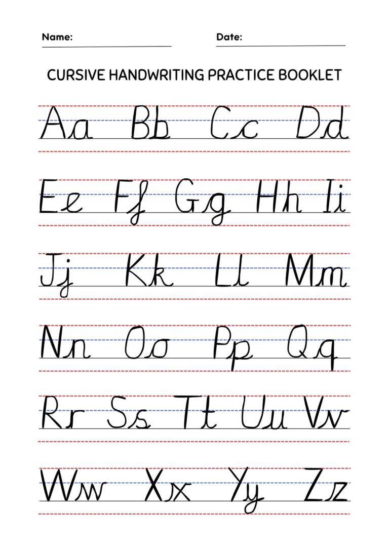 Free Printable Cursive Writing Worksheet Templates Canva
