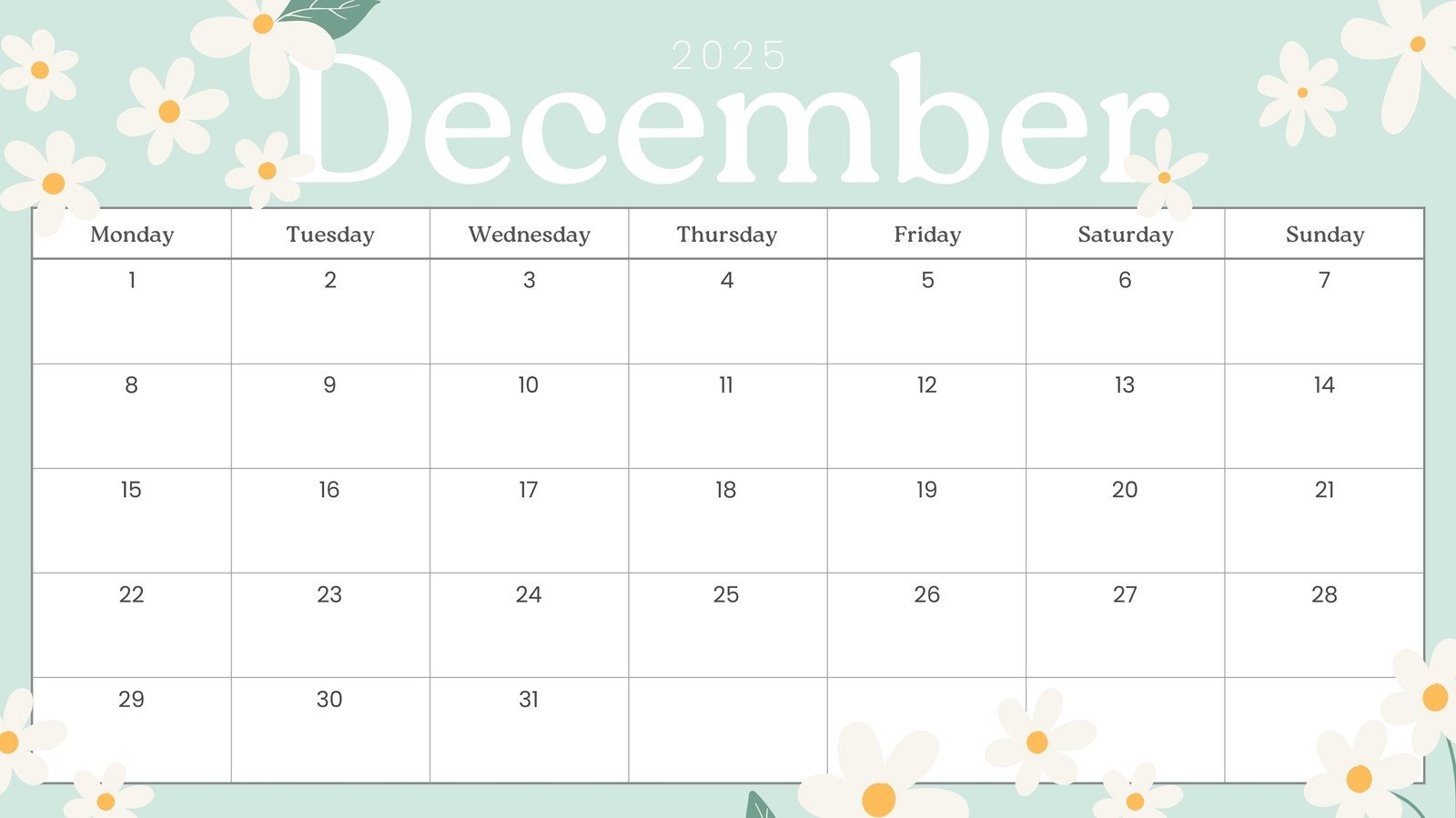 free printable blank december 2025 calendar