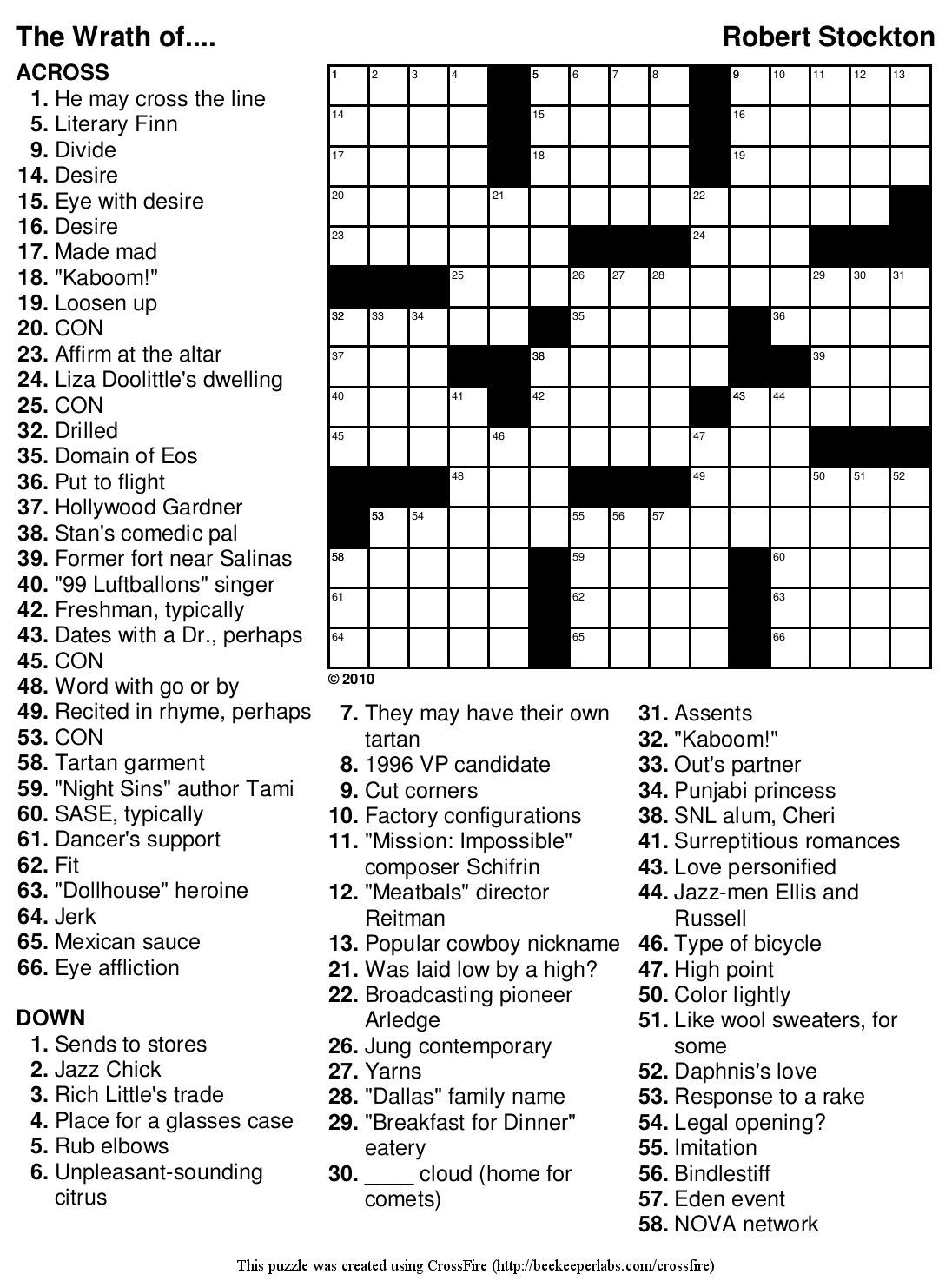 printable simple crossword puzzles