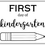 Free Printable First Day Of School Sign Pencil Paper Trail Design