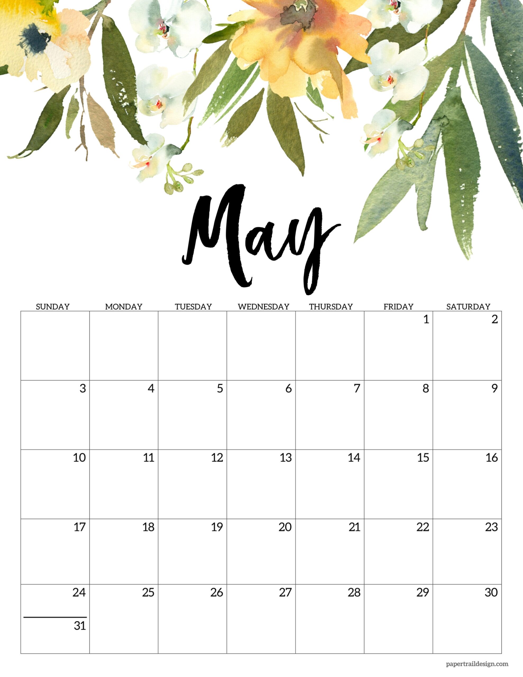 blank calendar may 2026