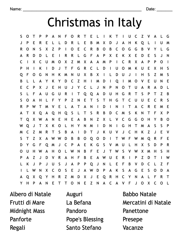 FREE PRINTABLE ITALY WORD SEARCHES 10 Puzzles On Food Fashion People Landmarks And More Mom In Italy
