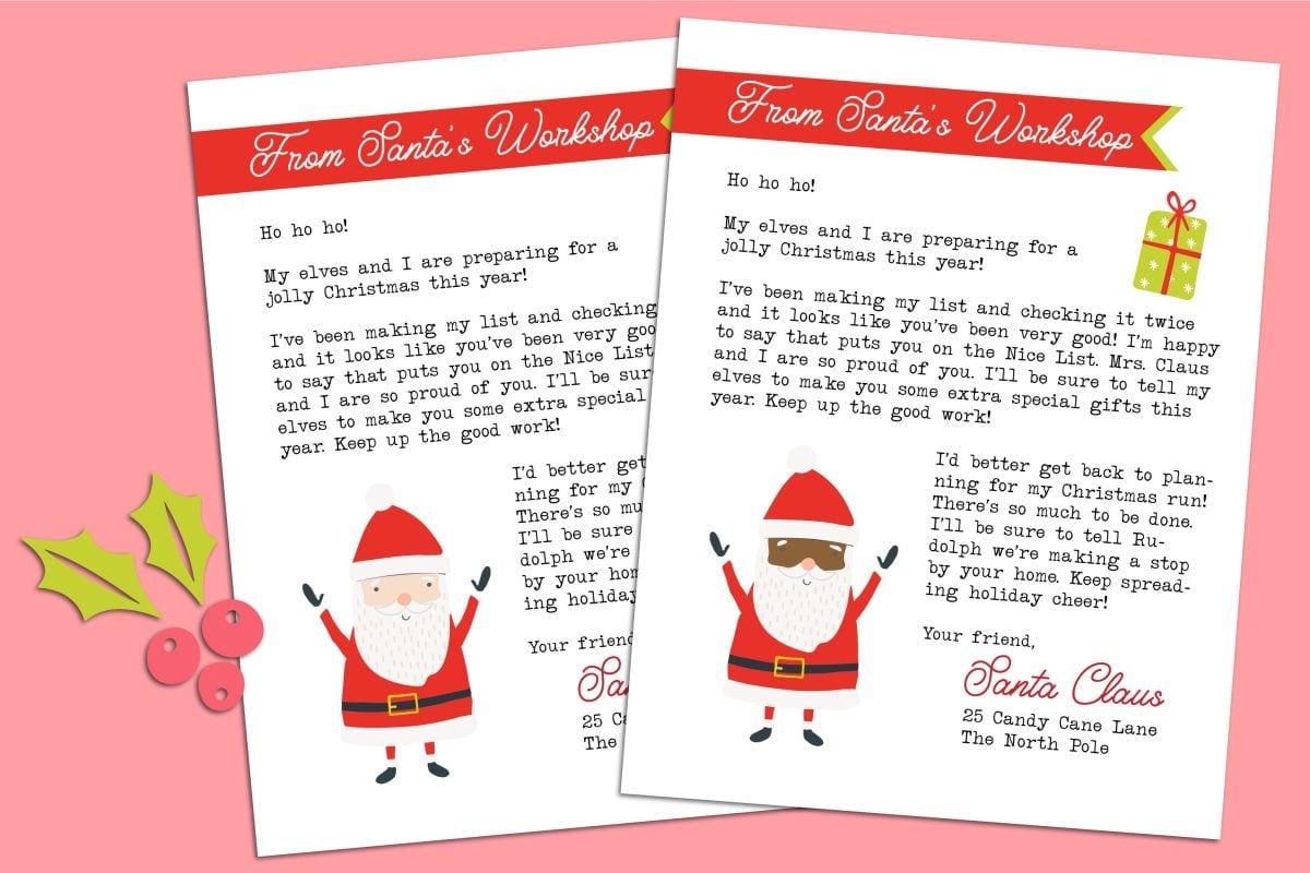 free letters from santa printable