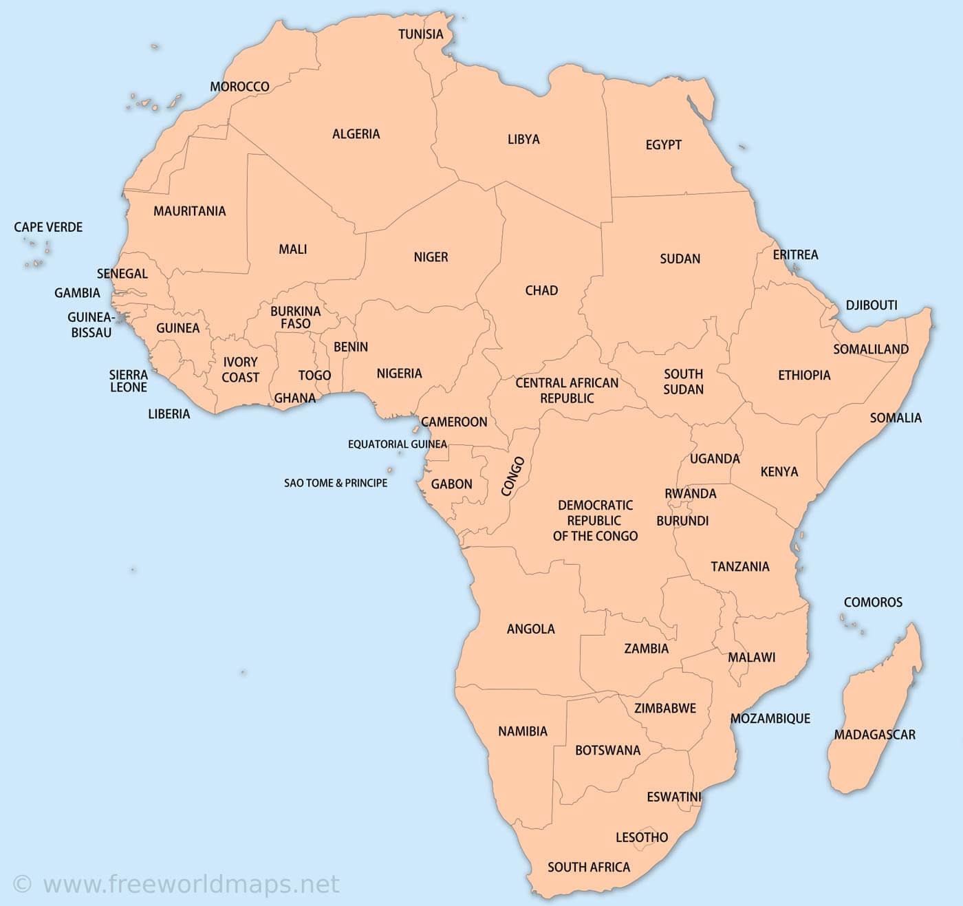 africa map printable pdf free download