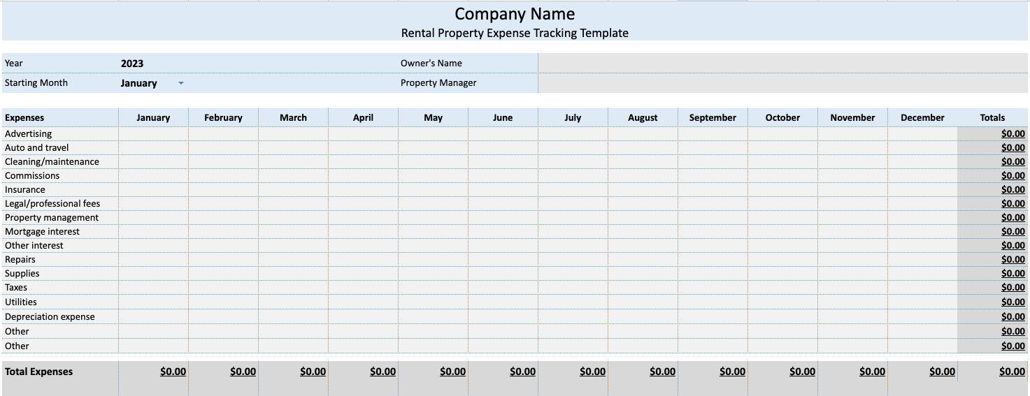 Free Rental Property Expenses Spreadsheet An Alternative  Free Rental Property Expenses Spreadsheet An Alternative