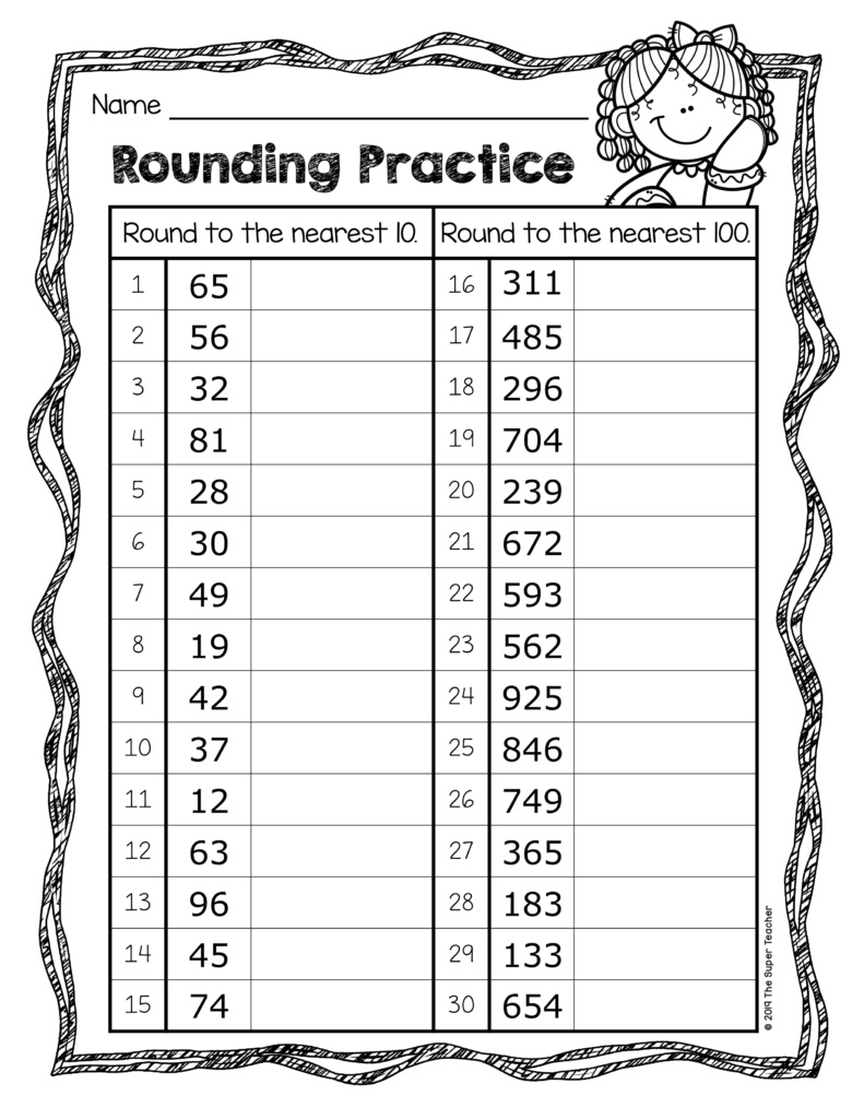 Free Rounding Practice Worksheets The Super Teacher Worksheets Library