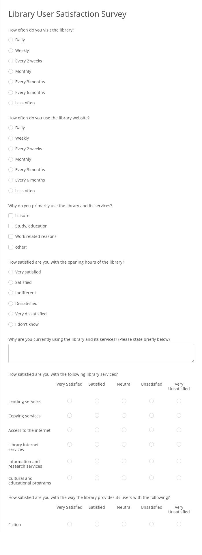 access survey template