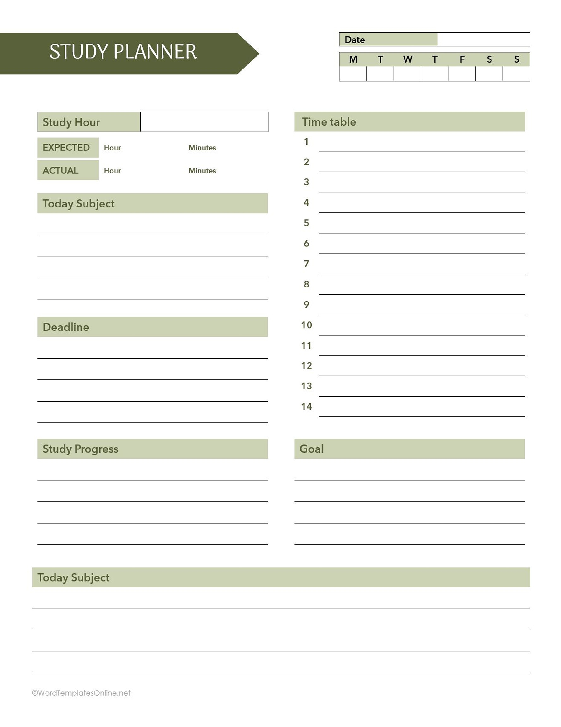 academic plan template