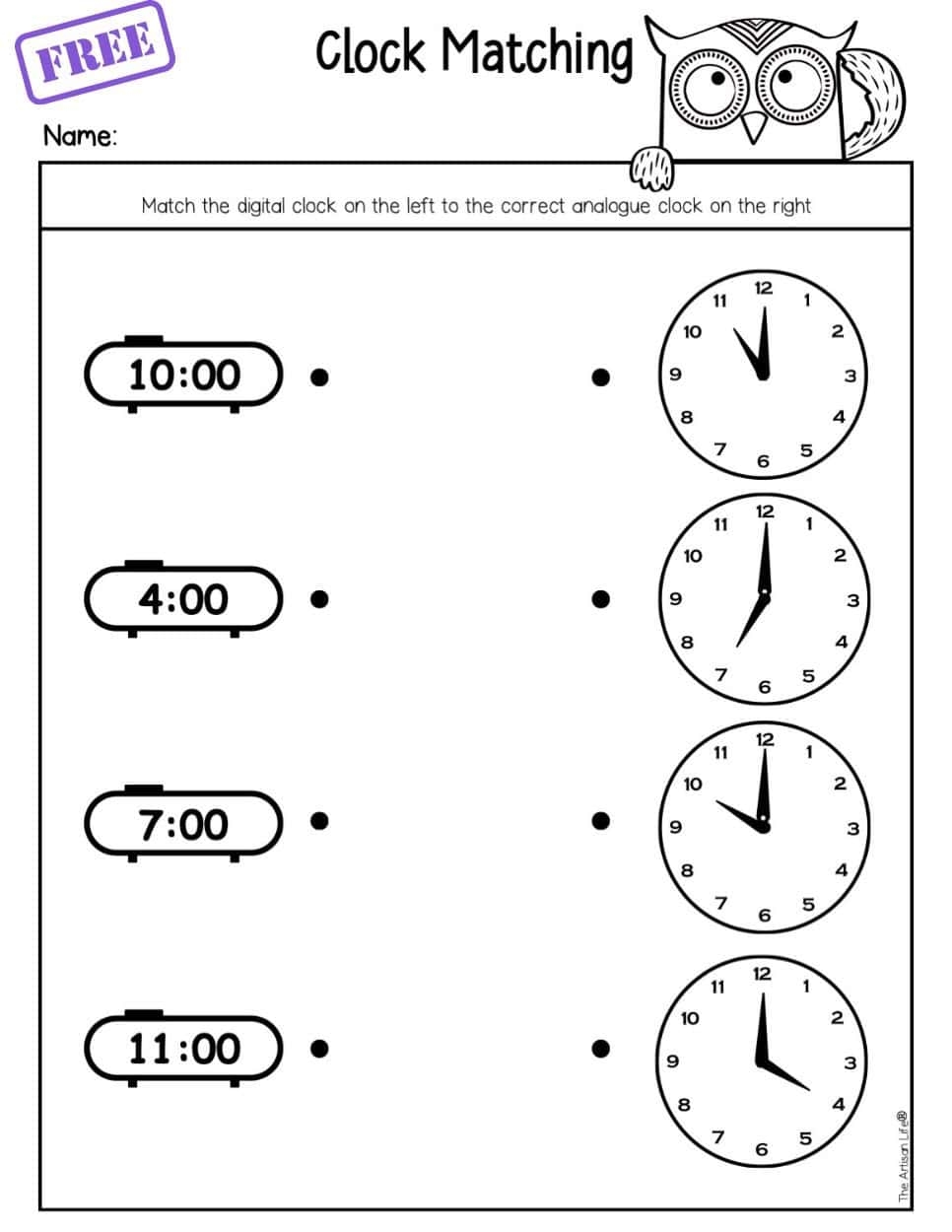 Free Telling Time First Grade Worksheets The Artisan Life Free Telling Time First Grade Worksheets The Artisan Life
