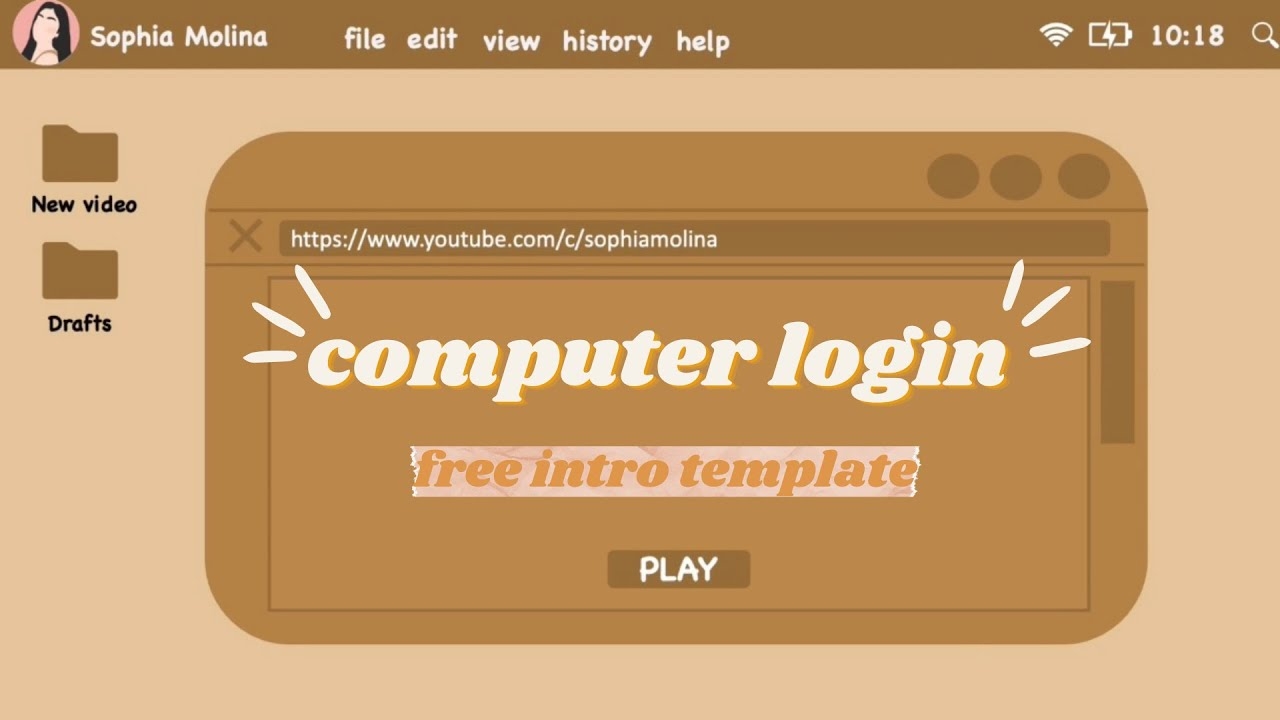 Free Template Computer Login Intro Sophia Molina YouTube