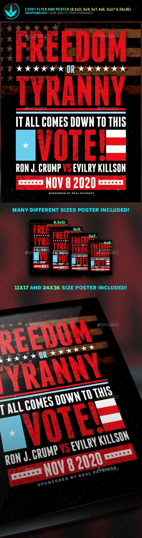 Freedom Or Tyranny Political Flyer And Poster Template Print Templates