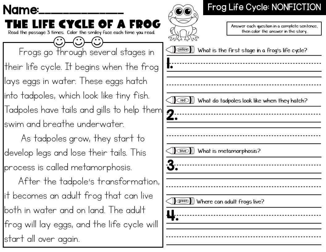 reading worksheets for 2nd grade