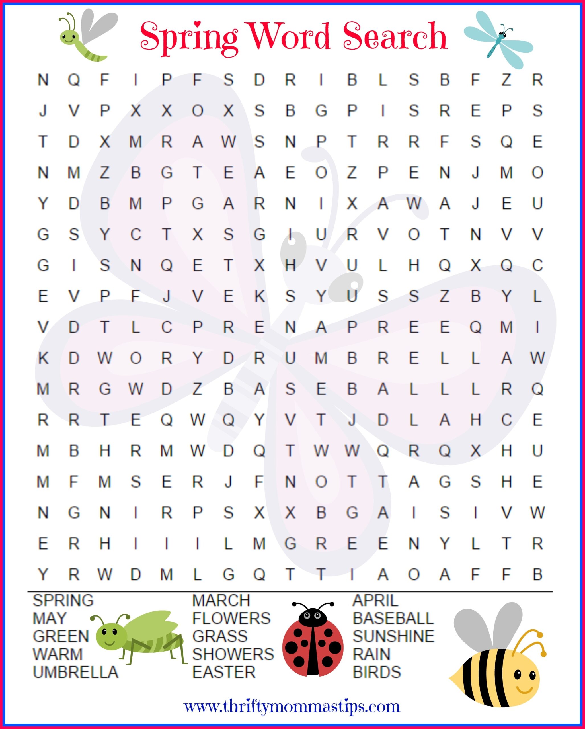 printable kids word search