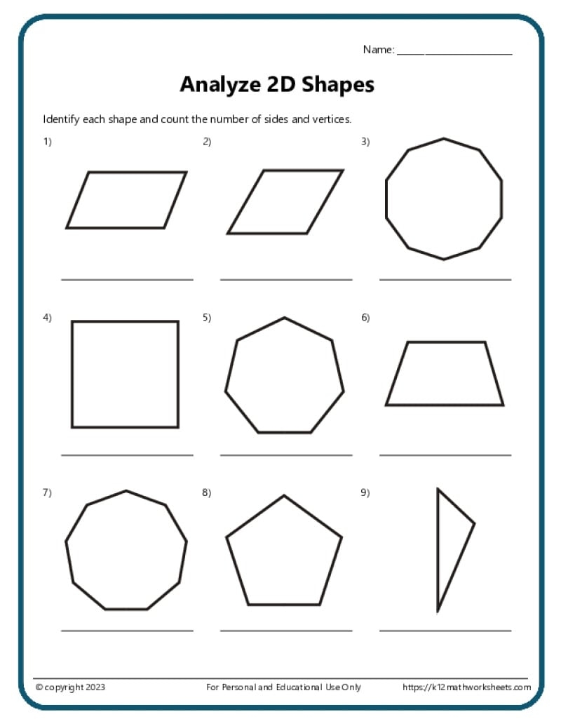 Geometry Worksheets Geometry Worksheets