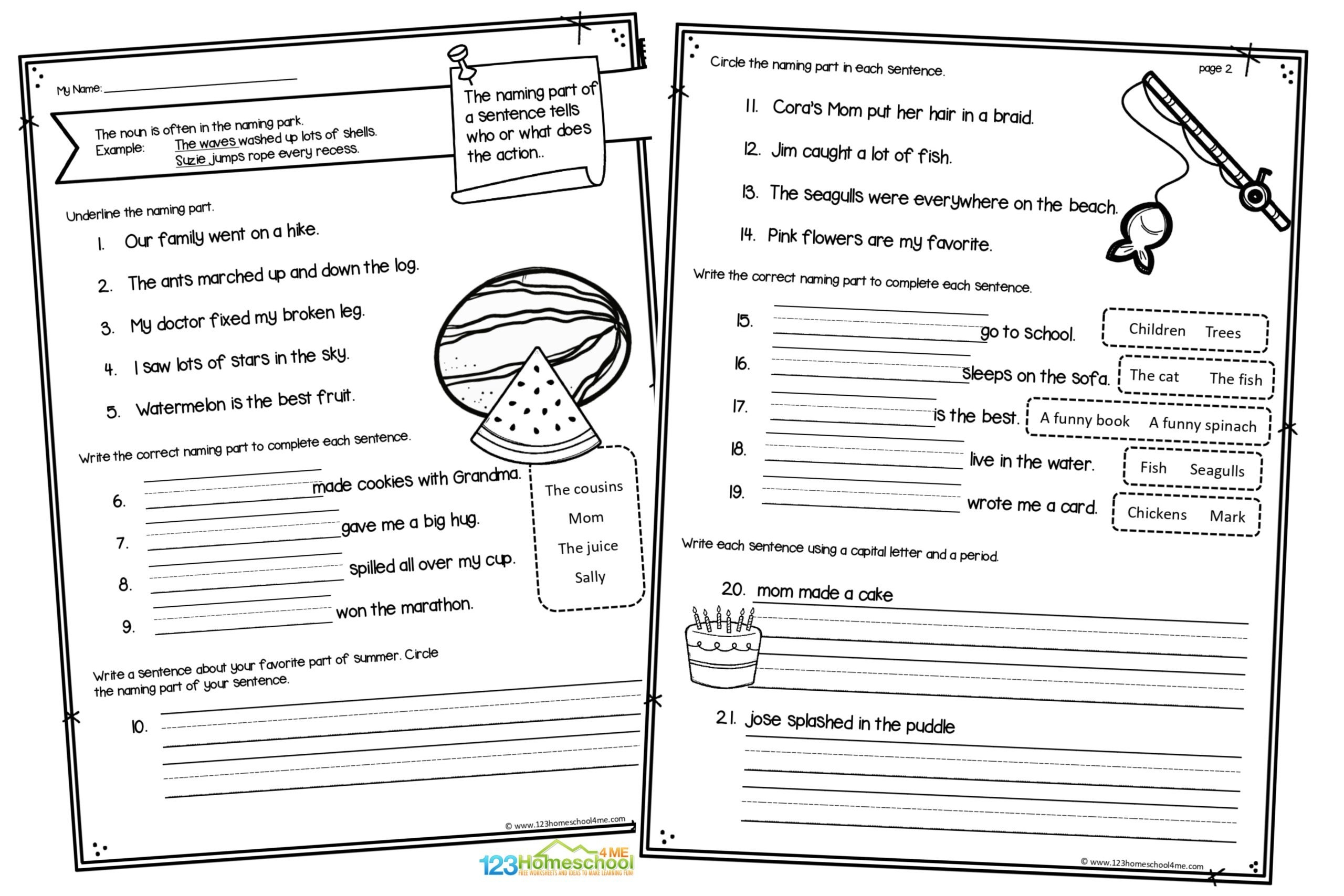 2nd grade language arts worksheets