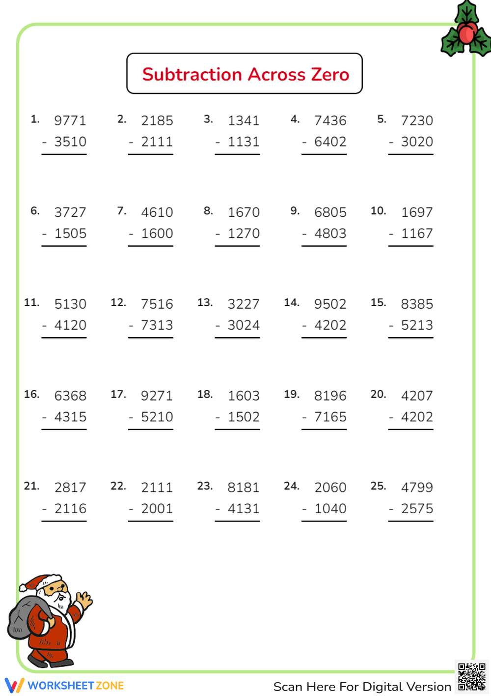 4th grade subtraction worksheets