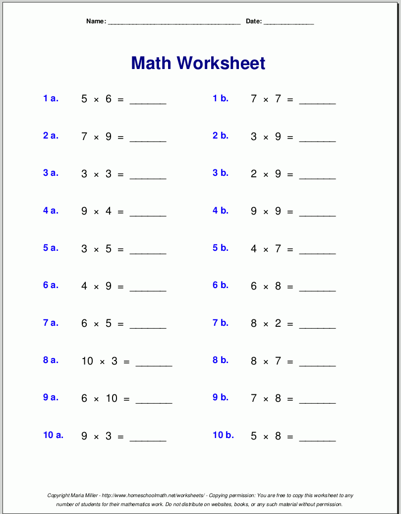 4th grade worksheets free
