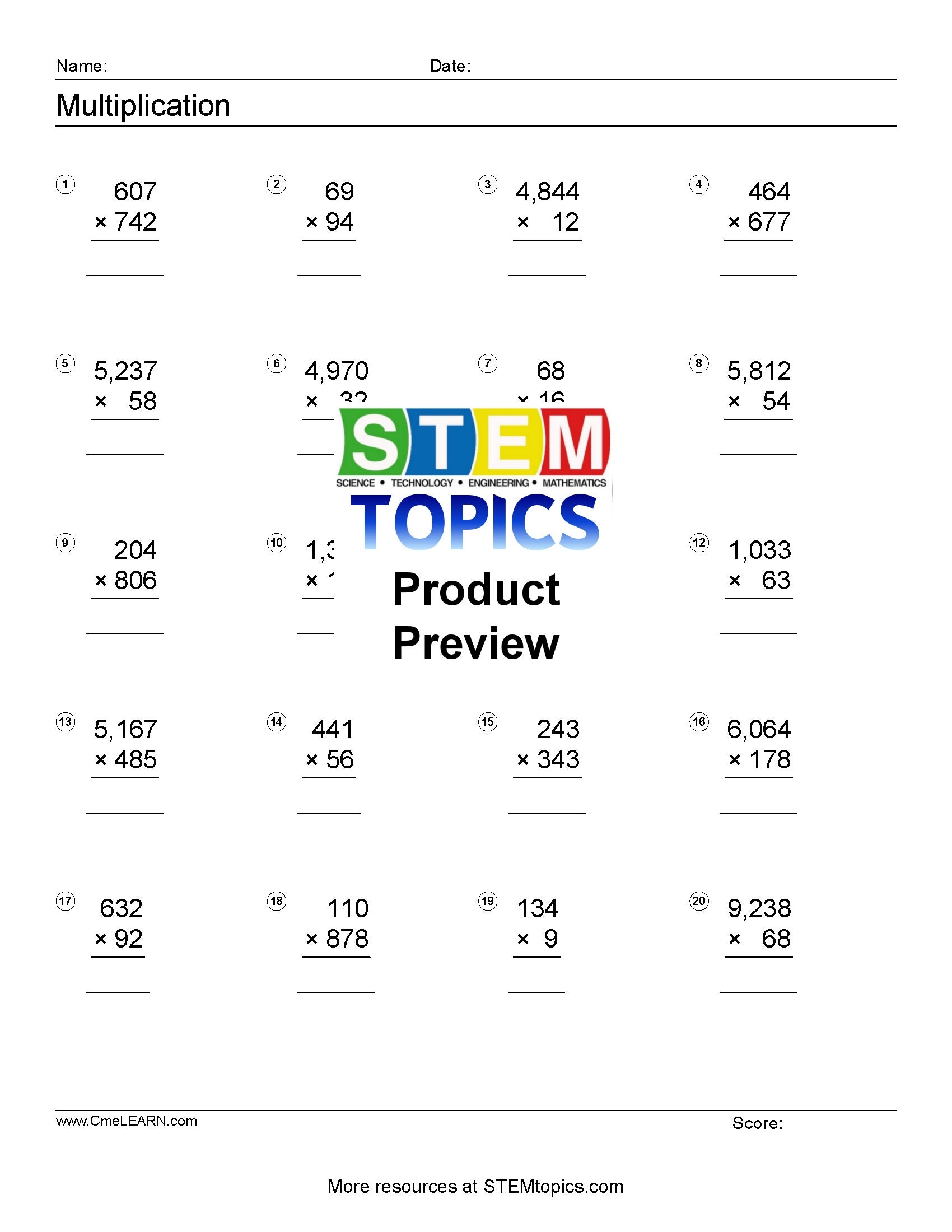 Grade 6 Math Worksheets 596 Pages Full Year Etsy