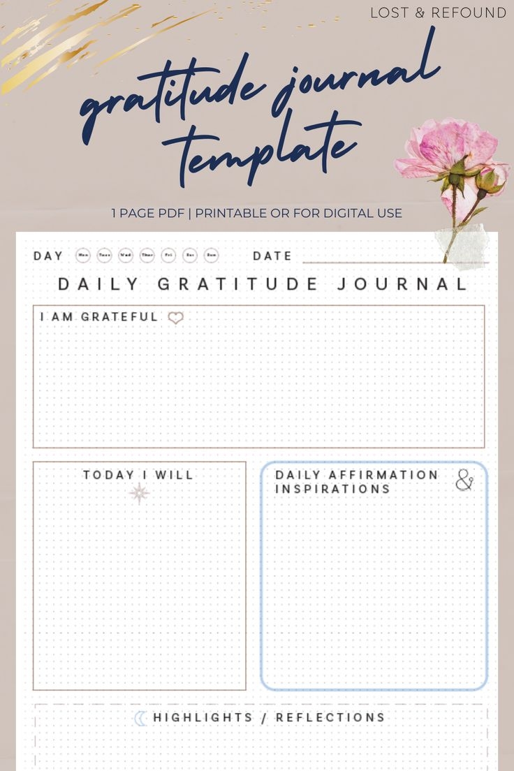 affirmation journal template