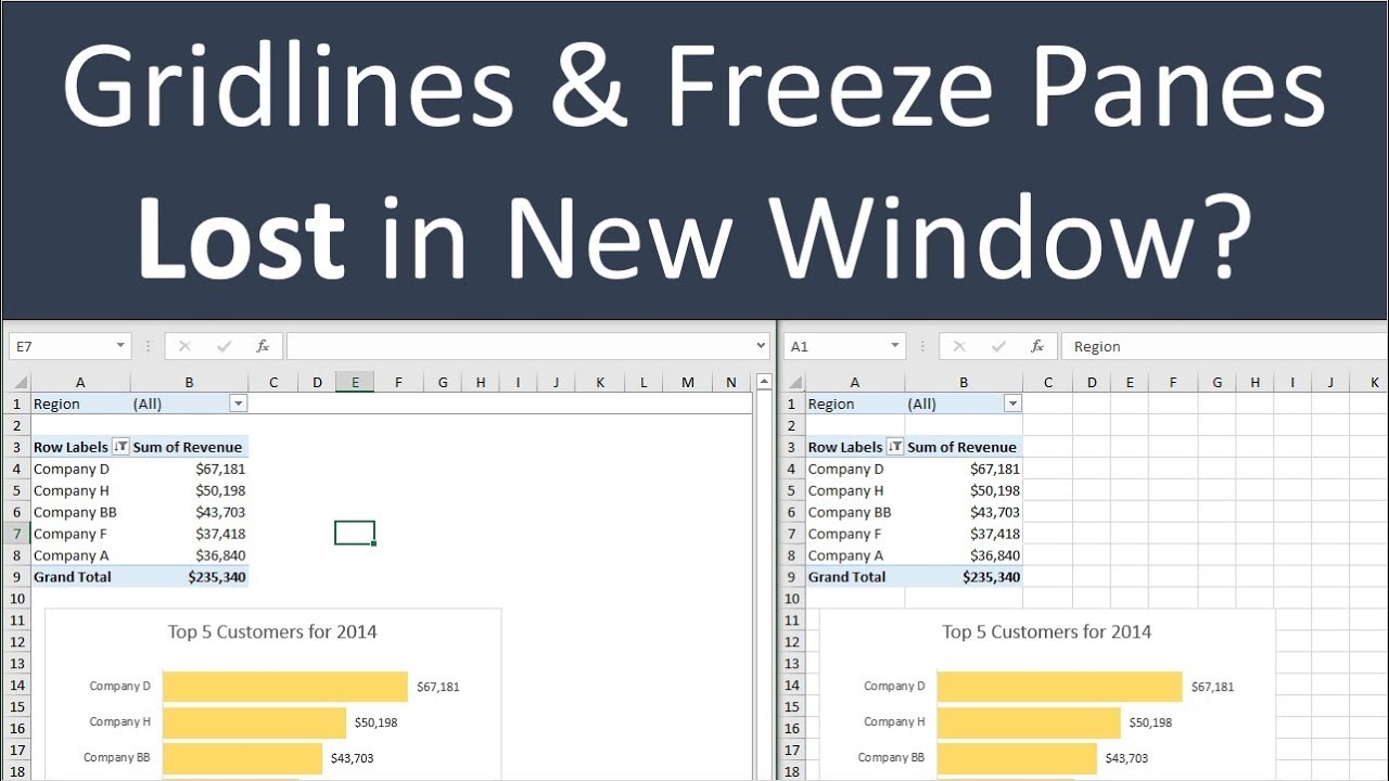 Gridlines Freeze Panes Settings Lost In New Window How To Fix It Excel Campus