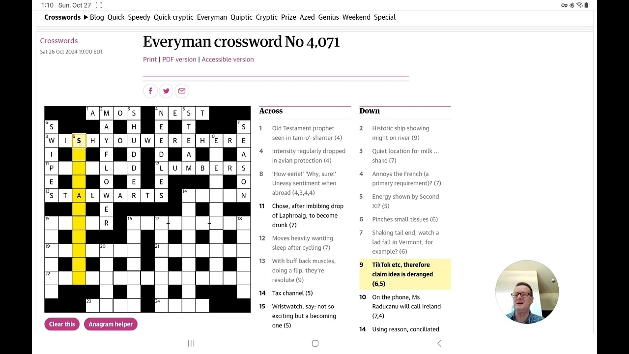 Guardian Everyman Crossword No 4 071 YouTube