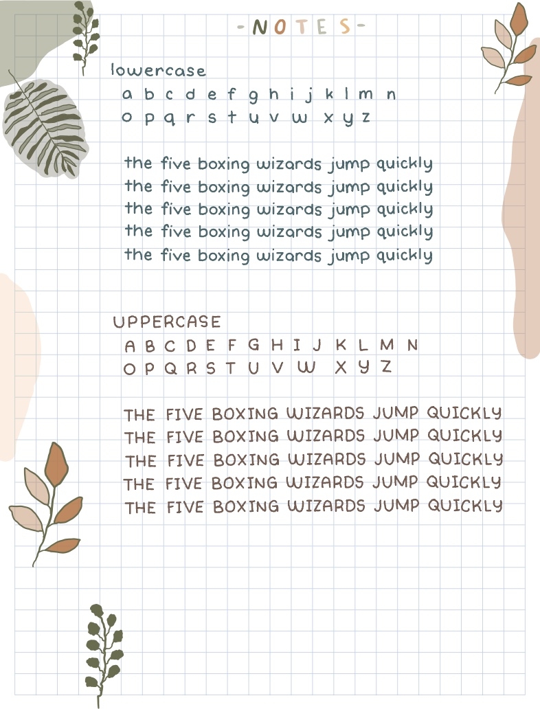 aesthetic handwriting template