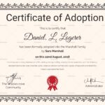 Happy Adoption Certificate Design Template In PSD Word