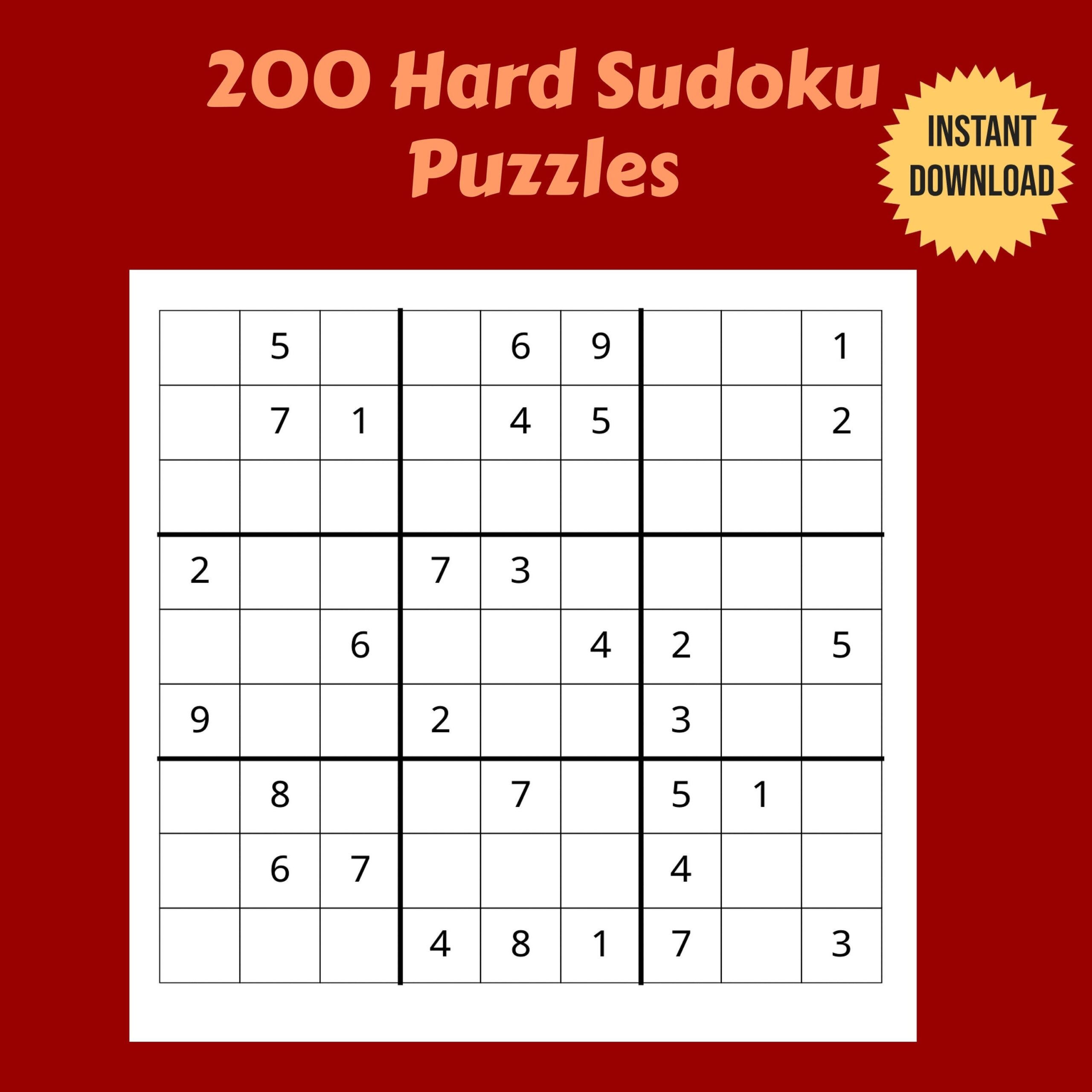 printable sudoku puzzle hard