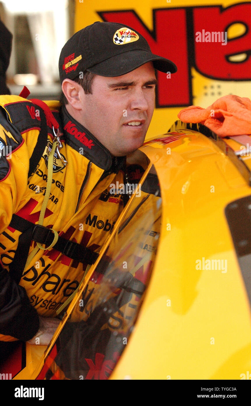 Hometown Racer Brendan Gaughan Prepares To Climb Into His 77 Kodak Dodge Before Friday March 5 2004 Qualifying For The UAW Daimler Chrysler 400 NASCAR Nextel Cup Race Gaughan Was Seventh Quickest In