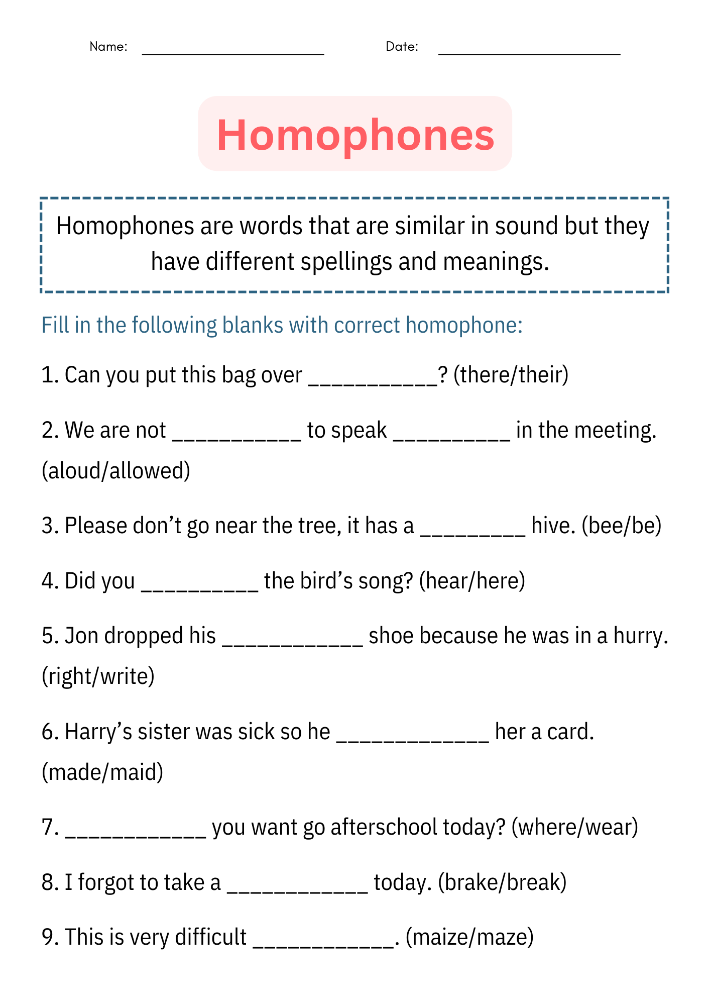 Homophones Grammar Worksheets And Activities For 2nd 3rd And 4th Grade Made By Teachers Homophones Grammar Worksheets And Activities For 2nd 3rd And 4th Grade Made By Teachers