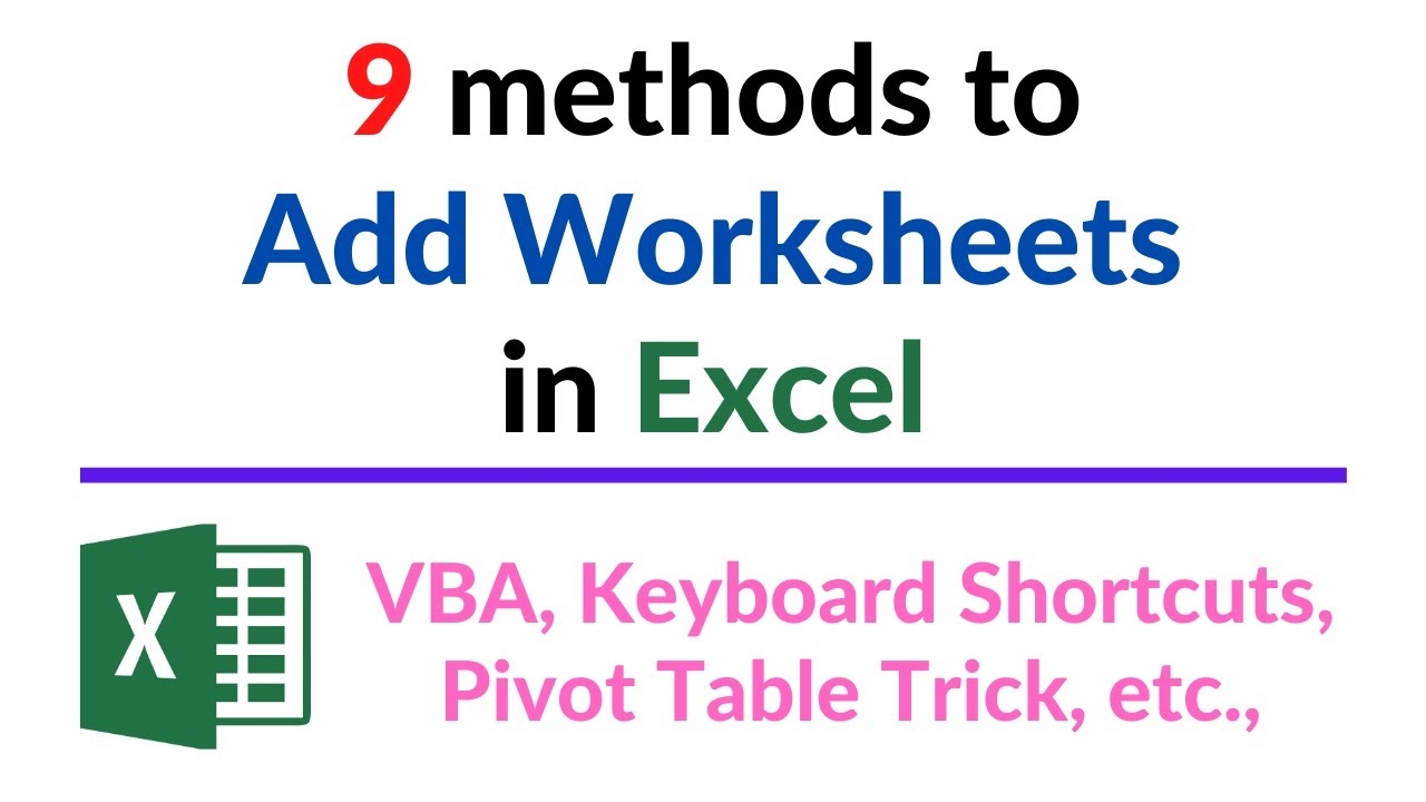 How To Add New Worksheets In Excel YouTube