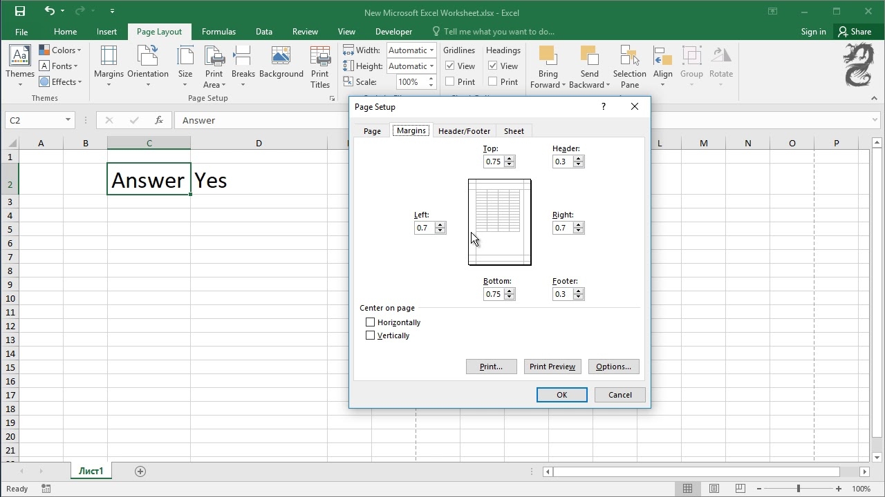 How To Center Worksheets Horizontally And Vertically In Excel YouTube