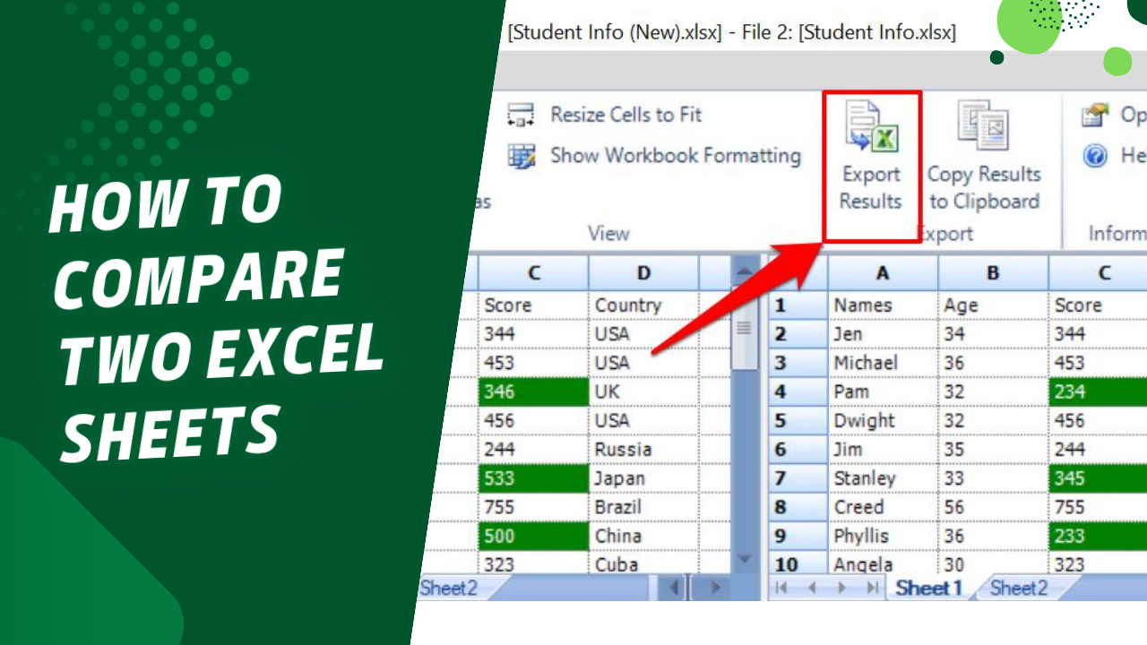 How To Compare Two Excel Sheets Samplates