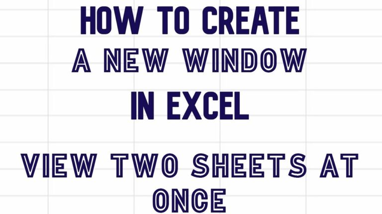 How To Create A New Window In Excel And View Two Worksheets At Once Video Excel worksheet YouTube