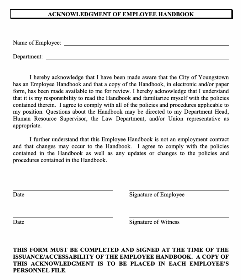 How To Create An Acknowledgement Statement For Your Employee Handbook Blissbook Blog