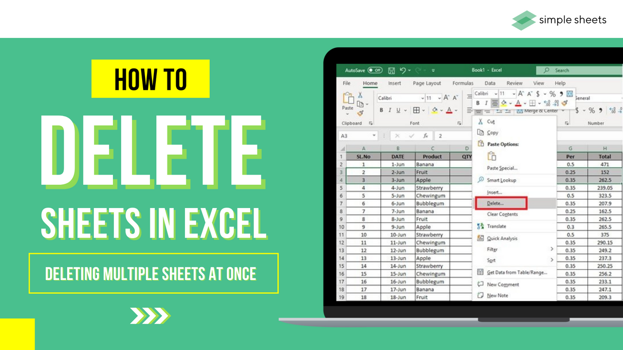 delete worksheet excel