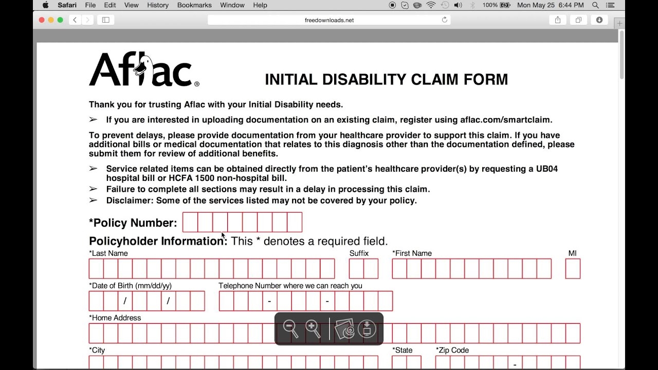 aflac wellness claim form printable