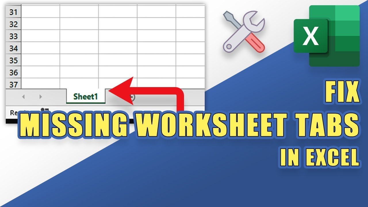 HOW TO FIX Missing Worksheet Tabs In Excel YouTube