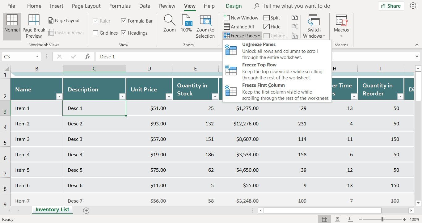 How To Freeze Column And Row Headings In Excel