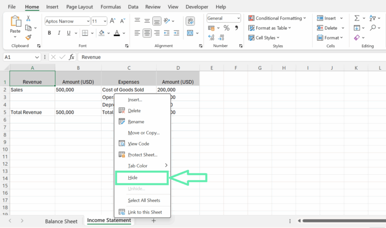 How To Hide And Unhide Worksheets In Excel Downloadable Template 