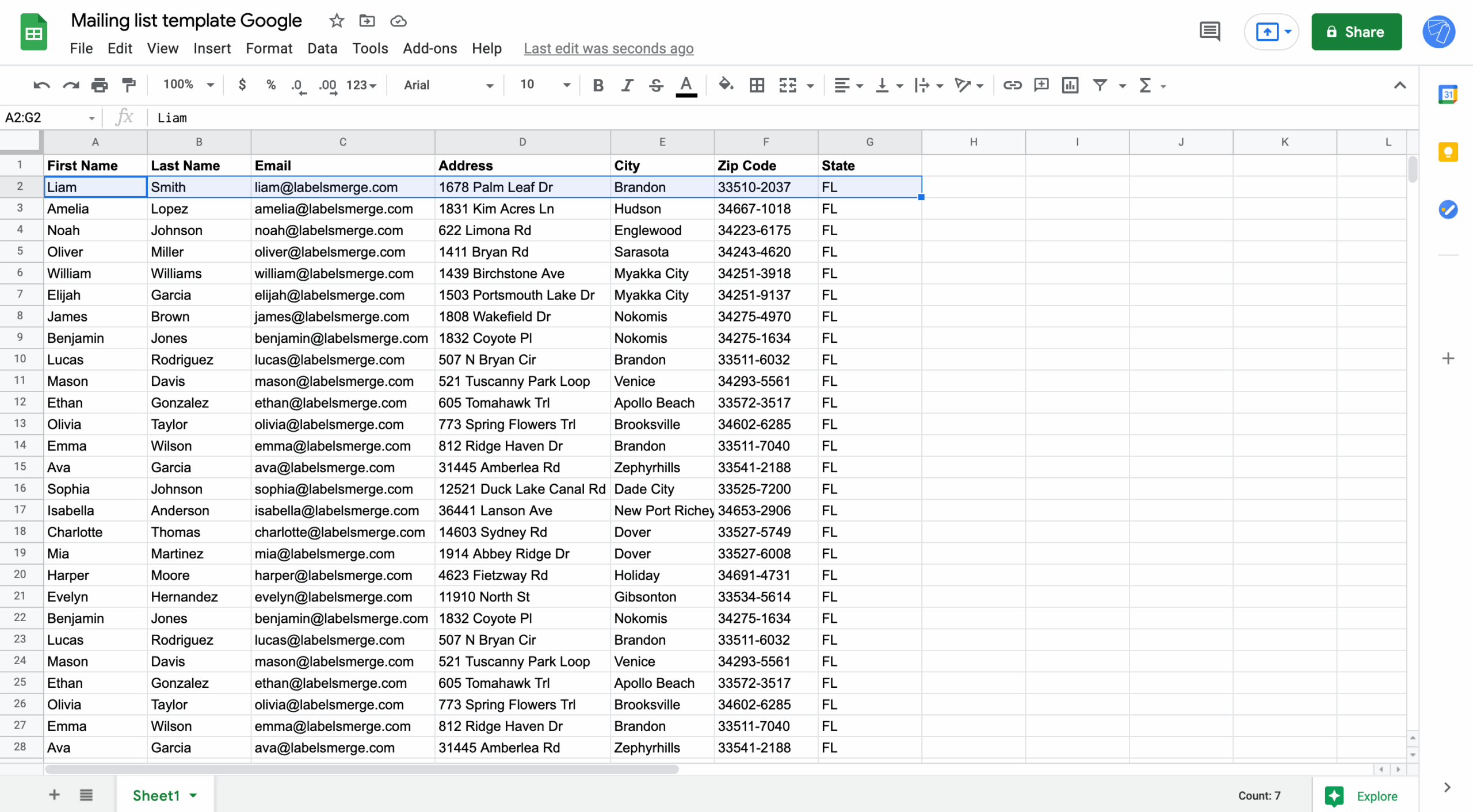 How To Make A Mailing List In Google Sheets 
