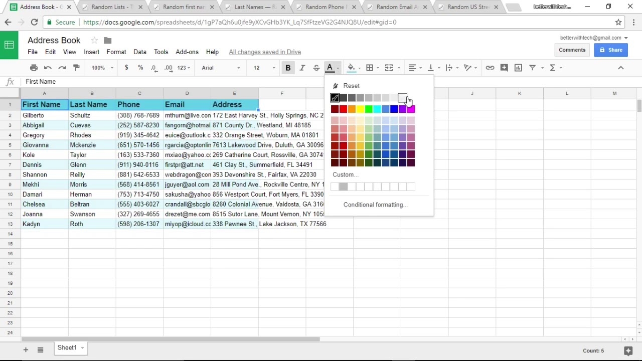 How To Make An Address Book With Google Sheets YouTube