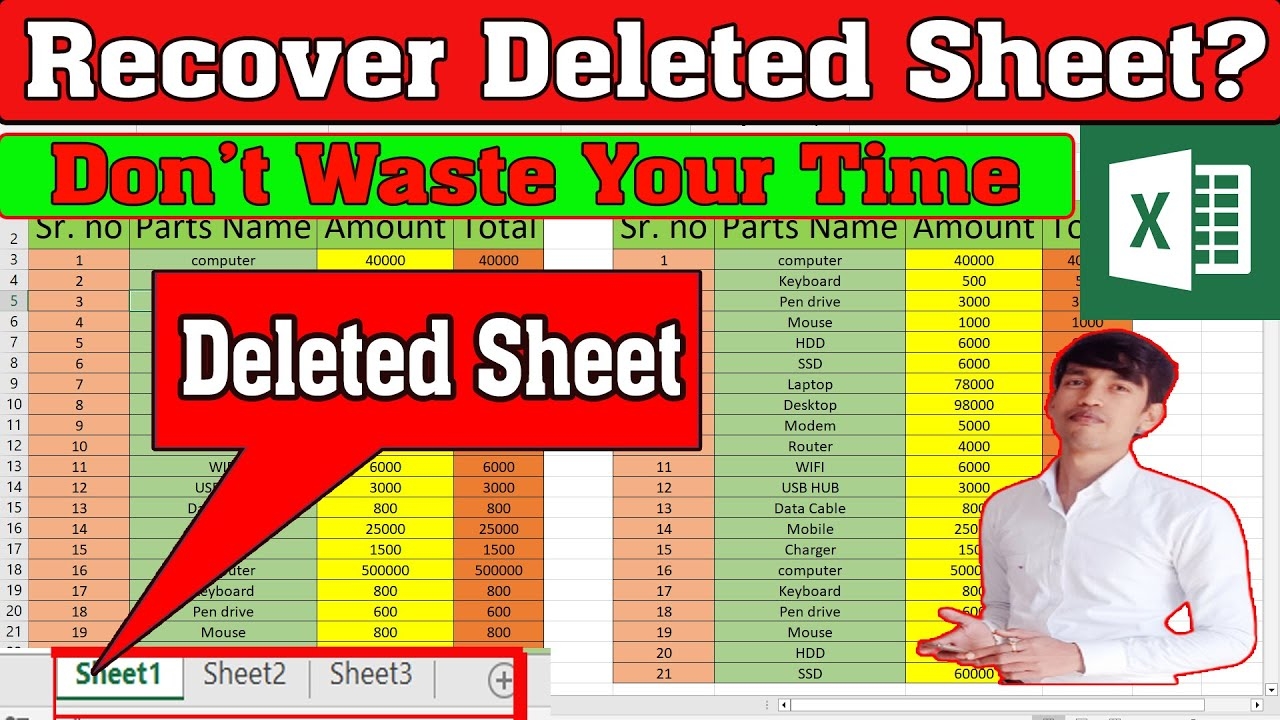 How To Recover Deleted Sheet In Excel Recover Deleted Excel Sheet YouTube