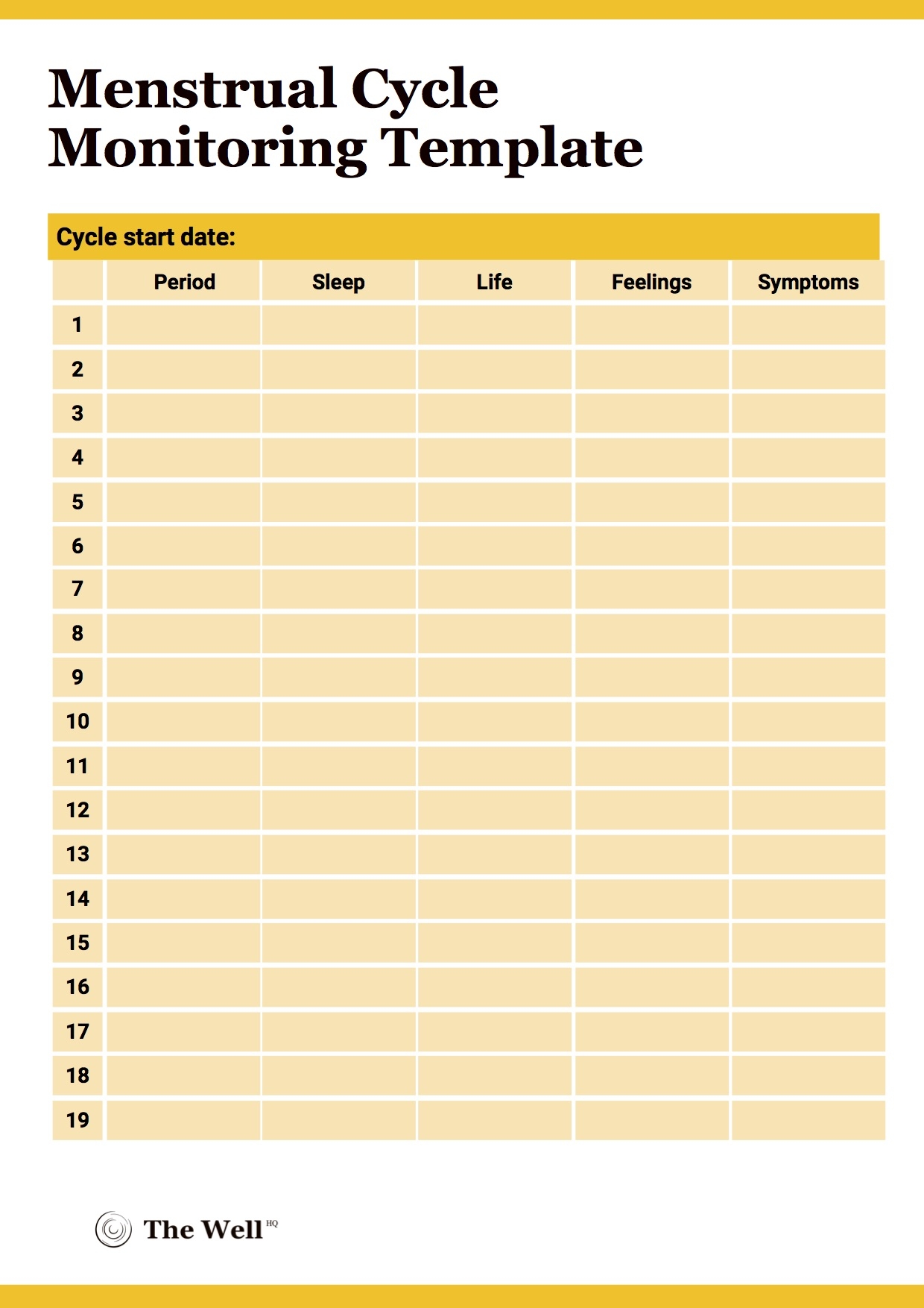 menstrual cycle tracker calendar