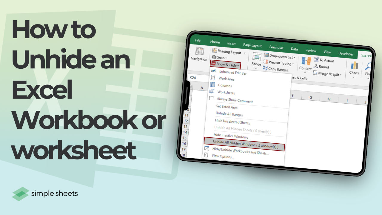 How To Unhide An Excel Workbook Or Worksheet
