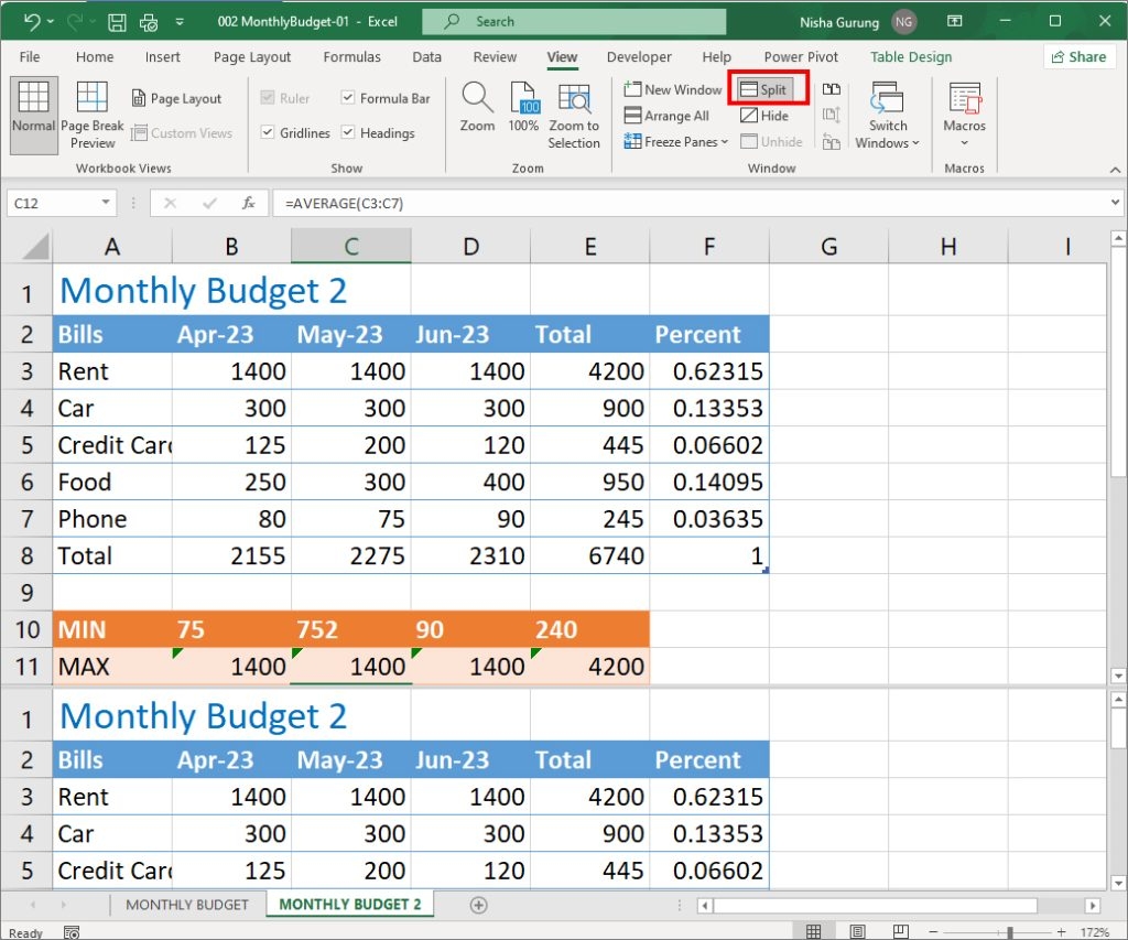 How To View Two Worksheets Side By Side In Excel