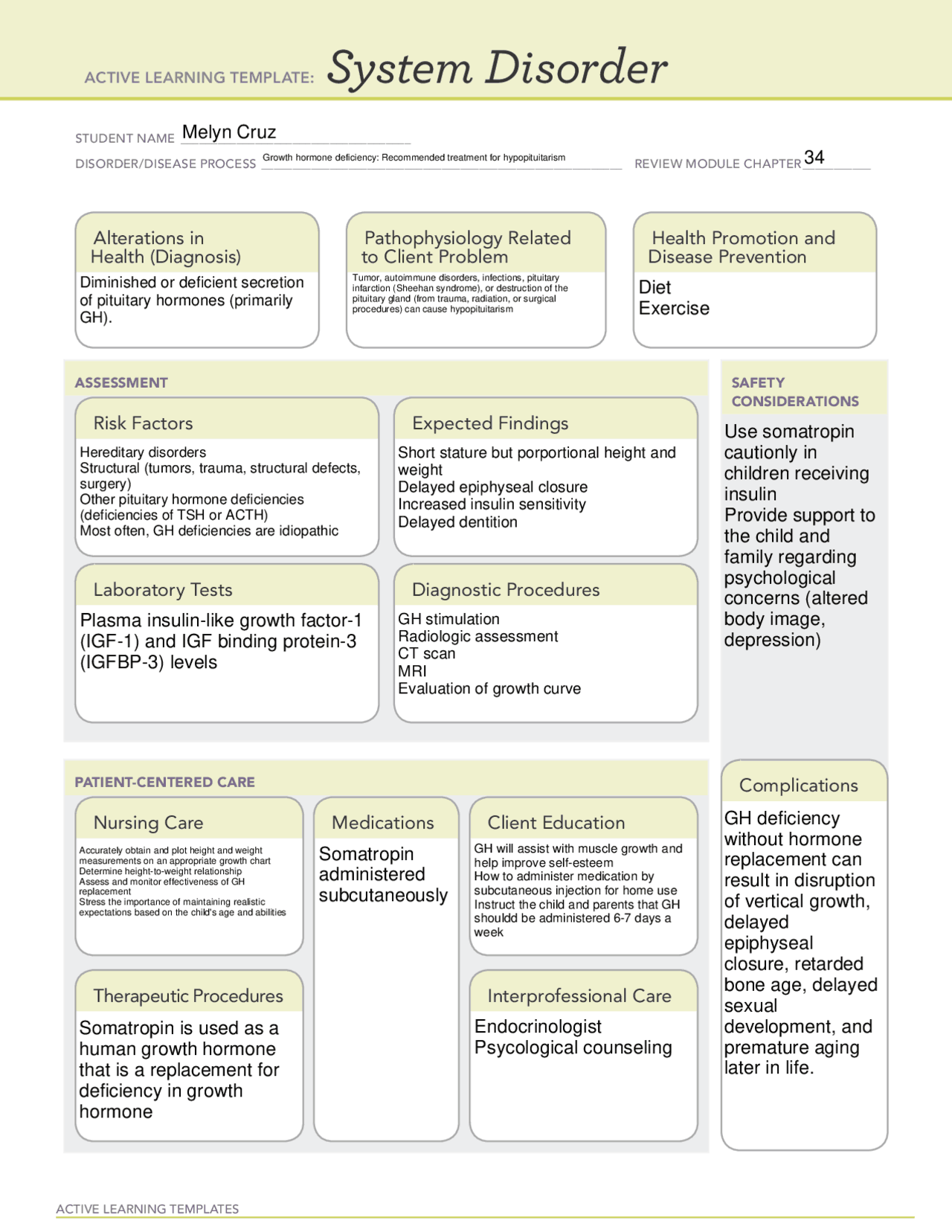 active learning template growth and development