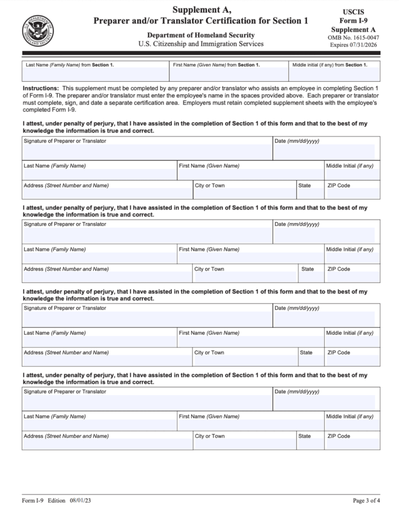 I 9 Form 2025 PDF Simple Instructions Form Download