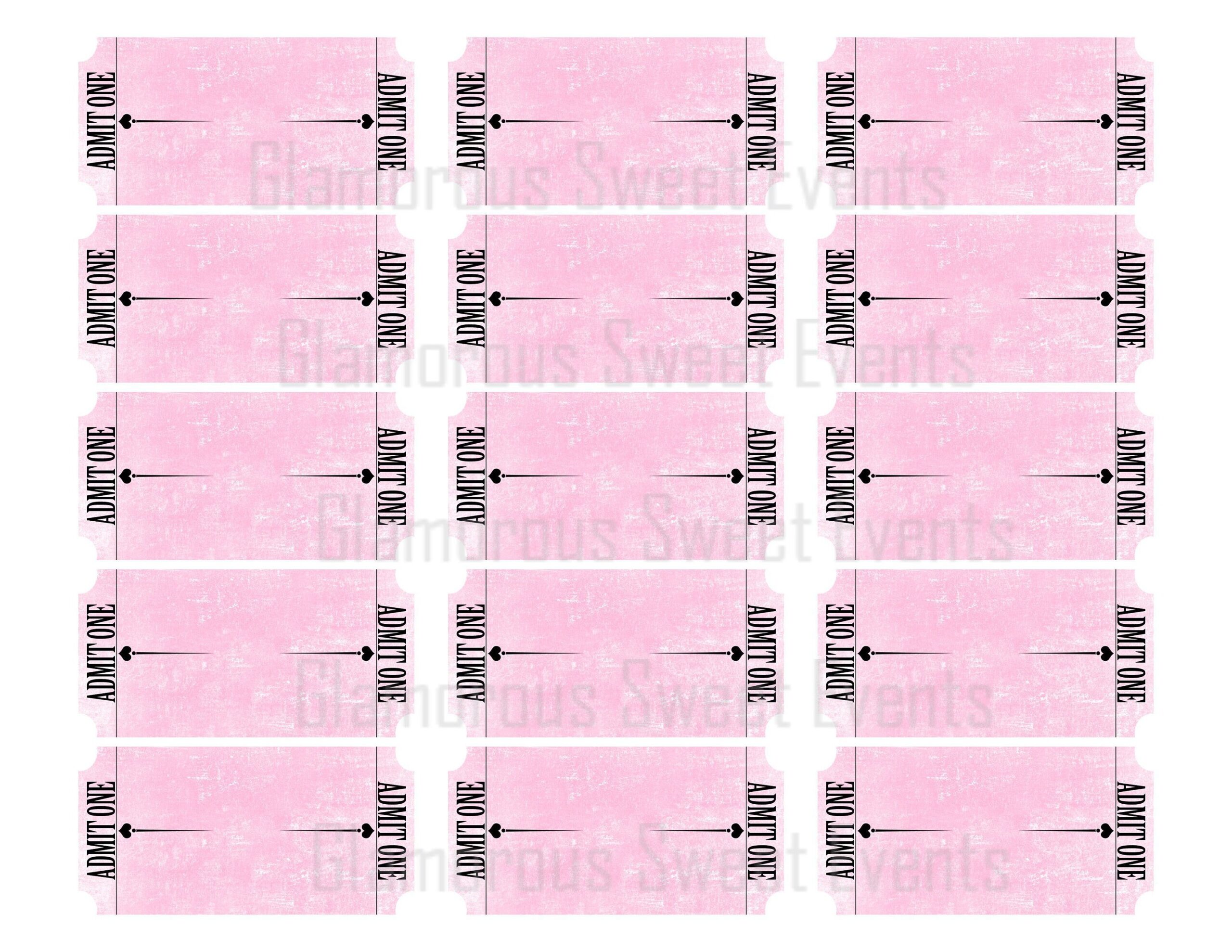 admit one tickets printable