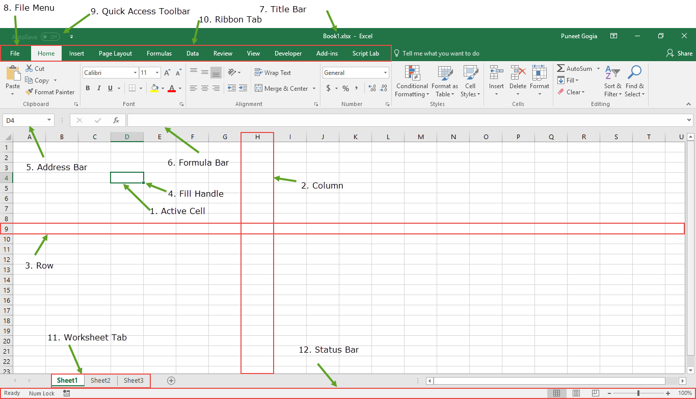 Introduction To Microsoft Excel Basics Knowledge Components Examples